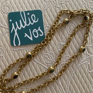 Early Julie Vos 40” long labradorite 7 station necklace